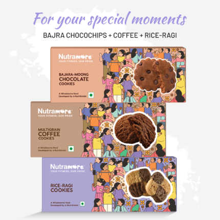 Gluten-Free Cookies Combo: Multigrain Coffee Cookies + Bajra-Moong Chocolate Cookies + Rice-Ragi Cookies