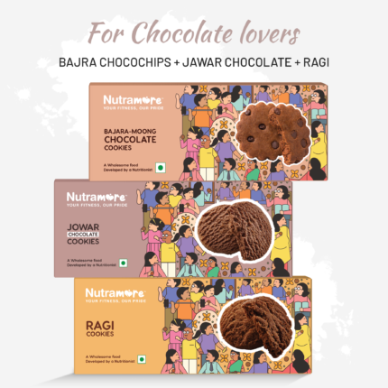 Chocolate Cookies Combo: Bajara-Moong Chocolate Cookies + Jowar Chocolate Cookies + Ragi Cookies