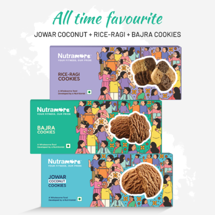 All-Time Favourite Healthy Cookies: Jowar Cookies + Rice-Ragi Cookies + Bajra Cookies
