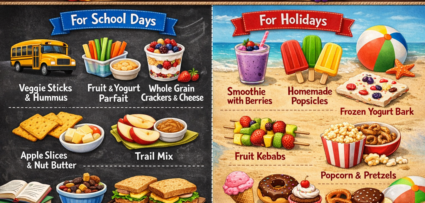 Healthy Snack Ideas for School Days vs Holidays
