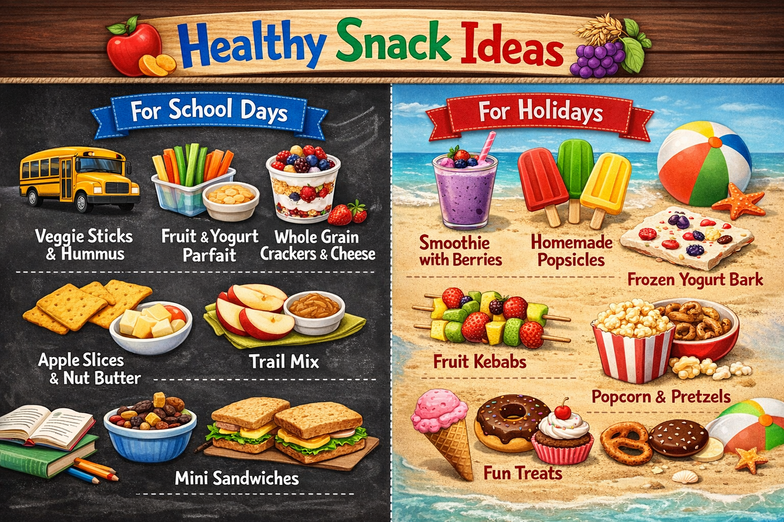 Healthy Snack Ideas for School Days vs Holidays
